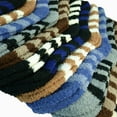 thumbnail image 4 of 3-12 Pairs Soft Cozy Fuzzy Striped Crew Winter Home Slipper Socks Size 9-13, 4 of 4