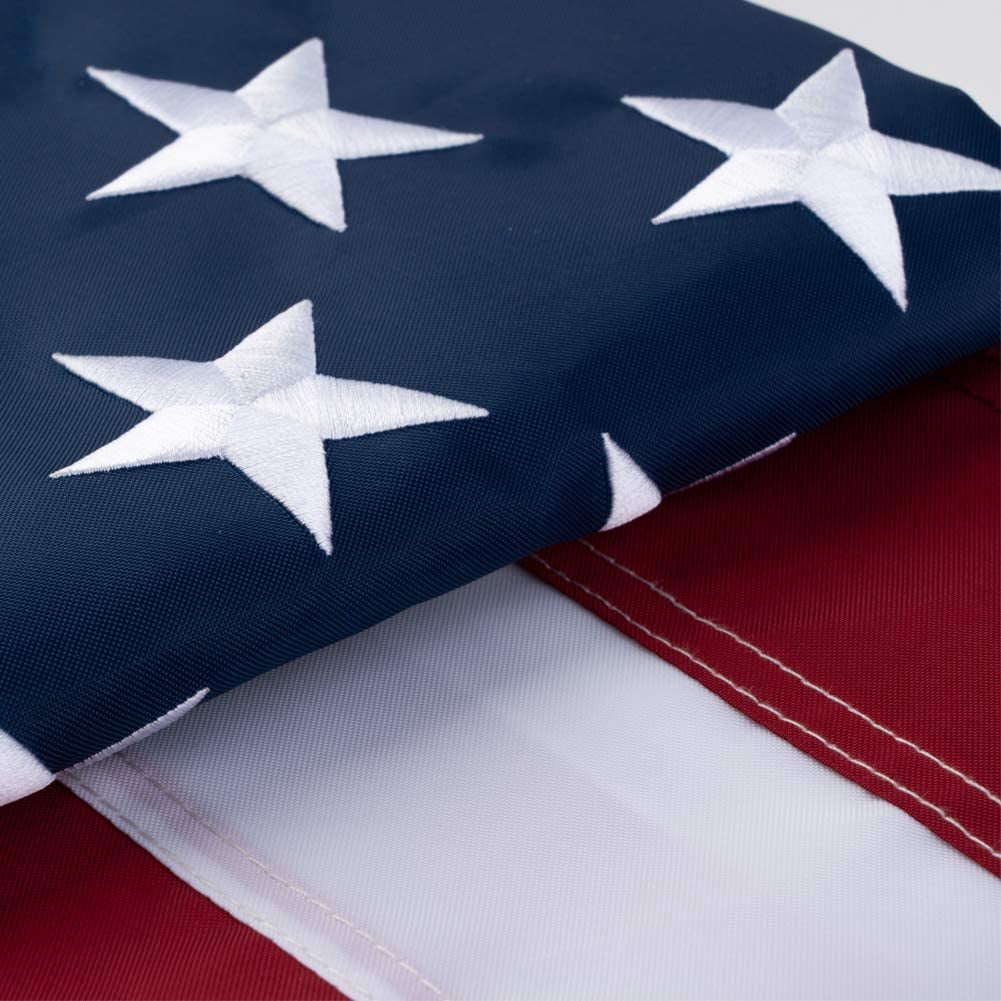 Durable American USA US Flag 4x6 Embroidered Stars Sewn Stripes Longest Lasting Us Flag Made from Oxford Nylon Indoor with Brass Grommets