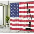 thumbnail image 5 of Ambesonne New York Shower Curtain, Liberty USA, 69"Wx84"L, Dark Coral White, 5 of 5