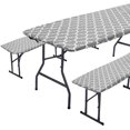 thumbnail image 1 of Picnic Table and Bench Cover Waterproof Tablecloth with Bench Cover Wipeable Rectangle Picnic Tablecloth for 30 ×72in Table Elastic Picnic Bench Covers for 12×72in Bench Indoor Outdoor, 1 of 11
