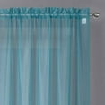 thumbnail image 6 of Woven Trends Crystal Sheer Voile Curtain Panels - Solid Rod Pocket Window Treatments with Light Filtering Sheers for Living Room, Bedroom Drapes 2-Pack Panels, 52"W x 63"L, Blue, 6 of 6