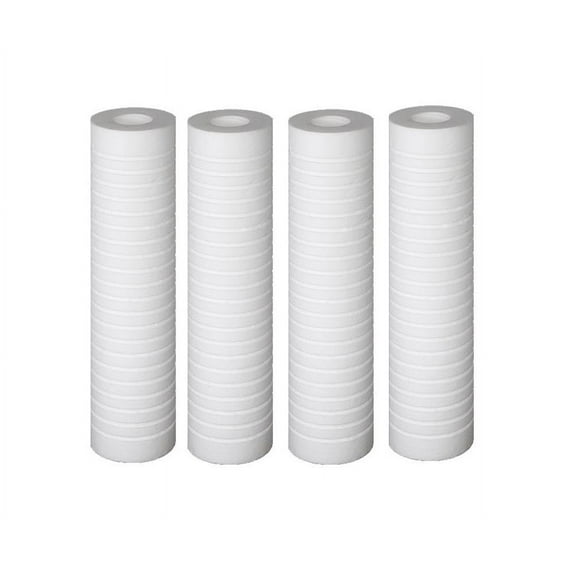 Replacement 10" x 2.5" Grooved Sediment 5 Micron Water Filter Cartridge for most standard 10 inch Water Filtration Reverse Osmosis System 4-Pack