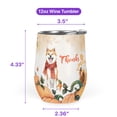 thumbnail image 5 of Happy Thanksgiving Akita with Turkey Pumpkins Autumn Vibes 12oz Stainless Steel Wine Tumbler Insulated Cup with Lid Inu Dog Lover - 12018, 5 of 5