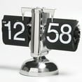 thumbnail image 1 of Elegant White Dual-Legged Table Clock with Automatic Page-Flipping Mechanism - Classic Metal Pendulum Design for Bedside, Desk, or Living Room Decor | Creative Gift-Worthy Timepiece for Home & Office, 1 of 5