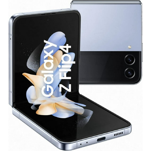 Refurbished Samsung Galaxy Z Flip4 5G - 256GB – Blue – 12MP Dual Rear & 10MP Front Camera - Fully Unlocked Smartphone - Excellent Condition