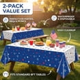thumbnail image 4 of Tumao 2 Pack Patriotic Tablecloths 4th of July Decorations, Disposable Plastic Tablecloths 54"x108", American Flag Patriotic Theme Kit for Independence & Celebrations Decorations, 4 of 8