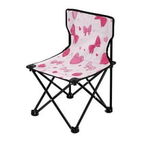 Folding Chair(Maximum weight capacity 220lb)Camping Chair For Camping Picnicking Outdoor Beach and Travel Love Bow and Strawberries