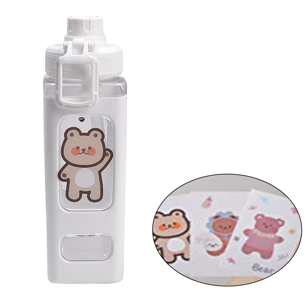 Water Bottle With Straw For Kids Cute Bear 800ml Kids Leak Proof