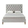 thumbnail image 3 of Addalynn Bed Gray wood Linen Queen Rolled Top Button Tufted Nailhead Trim, 3 of 13
