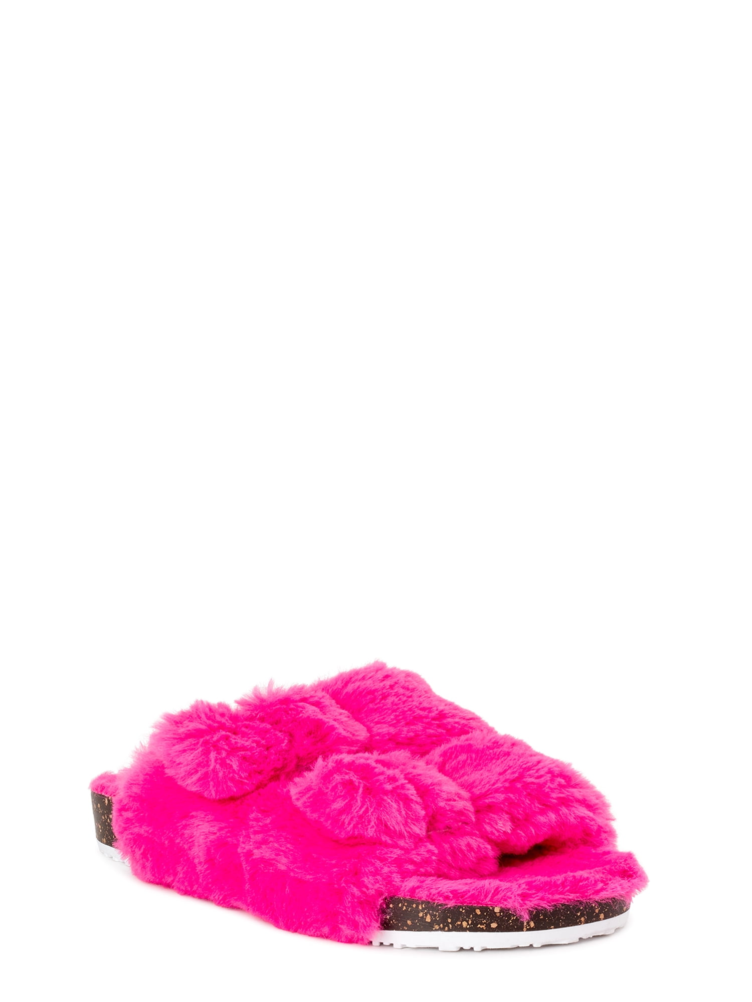 Size 2-3 New Cat & Jack Girls' Mackenzie Fuzzy Slide Slippers Red