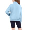 thumbnail image 5 of Agkizg Girls Long Sleeve Tops,Sweatshirt for Kids,5-14 Years Children's Mid To Large Age Boys and Girls Spring Solid Color Half Zipper High Neck Hooded Sweatshirt, 5 of 5