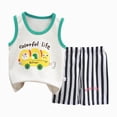 thumbnail image 4 of CAUYDY Toddler Baby 4T-7Y Infant Boy Summer Loungewear Pajamas Sleepwear for Little Boys 2Pcs Soft Sleeveless Shirt + Adorable Shorts 3-18M Kids Clothes (Sizes 3-9 Months,P5-White), 4 of 4