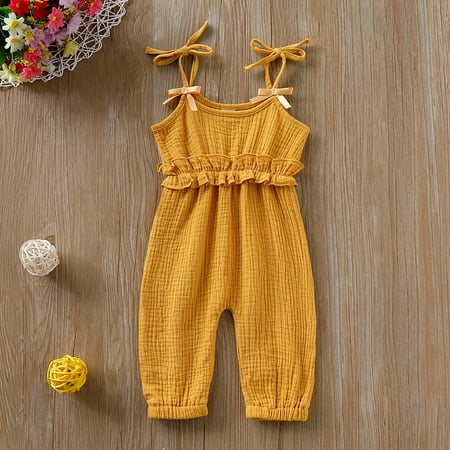 

THE WILD Toddler Baby Boys Girls Sleeveless Bow-knot Romper Newborn Suspender Jumpsuit