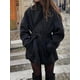 thumbnail image 1 of Abrigo largo de lana con cinturón para mujer, abrigo holgado de gran tamaño con solapa de doble botón, ropa de calle alta para otoño, 1 of 5