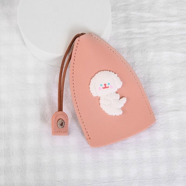 Estuche para llaves extraíble con dibujos animados de corazón de niña, funda protectora creativa de cuero PU para llave de coche, universal
