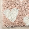 thumbnail image 3 of Well Woven Haven Hearts Modern Geometric Pink Shag Plush Pile 5'3" x 7'3" Area Rug, 3 of 7