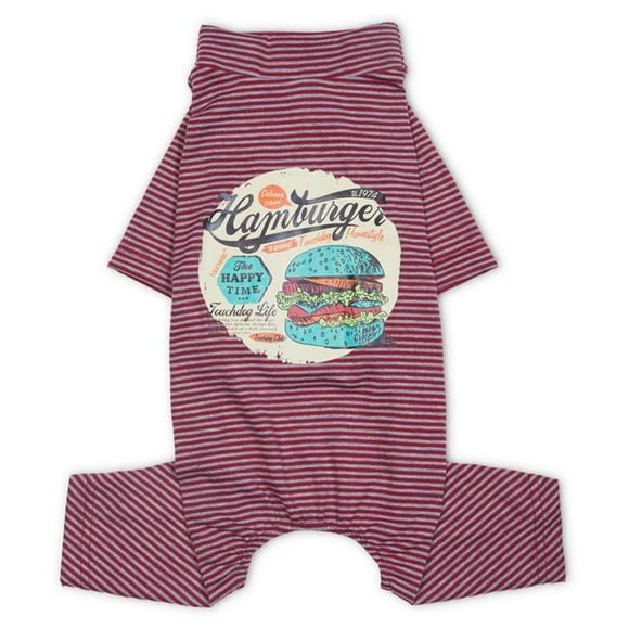 Touchdog PJ1RDMD Breathable Printed Dog T Shirt Pajamas, Red - Medium