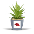 thumbnail image 1 of Red  mas Hat Origa Fake Pineapple Flower Pot Vase Mini Decor, 1 of 3