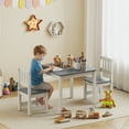 thumbnail image 2 of Qaba Kids Table and Chairs Set, Toddler Table and 2 Chair Set, Grey, 2 of 10