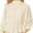 NATURAL, variant on Women Polka Dot Sheer Chiffon Sleeve Mock Neck Keyhole Blouse Top