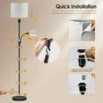 thumbnail image 6 of Mother-Daughter Floor Lamp, 67.32In TeqHome Linen Shade Floor Lamp with 360° Adjustable Reading Light, 3200K Brightness E26 bulbs, Foot Switch, Modern Decoration Indoor Lamp Grey, 6 of 11