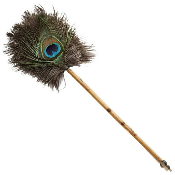 Plumero de plumas, herramienta de mano para quitar el polvo del hogar con mango de bambú
