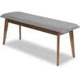thumbnail image 1 of Banc de Salle à Manger Rembourré en Tissu, Petit, Design Moderne Mi-Siècle Aria, Gris, 1 of 6