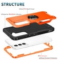 thumbnail image 2 of Nalacover For Samsung Galaxy S21 FE Slim Case,Luxury Hybrid Hard PC and TPU Rugged Bumper 3-In-1 Rotatable Magnetic Ring Kickstand Four Corner Guard Shockproof Anti-Scratch Back Phone Cover.Orange, 2 of 7