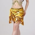 thumbnail image 6 of MOJOGO Women's Belly Dance Yoga Class Skirt Hip Scarf Wrap Skirt Music Festival Clothing with Sparkly Sequins Yellow Free Size, 6 of 9