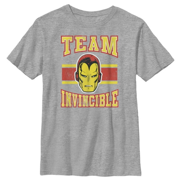 Boy's Marvel Iron Man Team Invincilbe  Graphic Tee Athletic Heather X Large