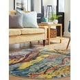 thumbnail image 3 of Rugs.com Haerfest Collection Rug – 5 Ft Round Multi Low Rug Perfect For Kitchens, Dining Rooms, 3 of 9
