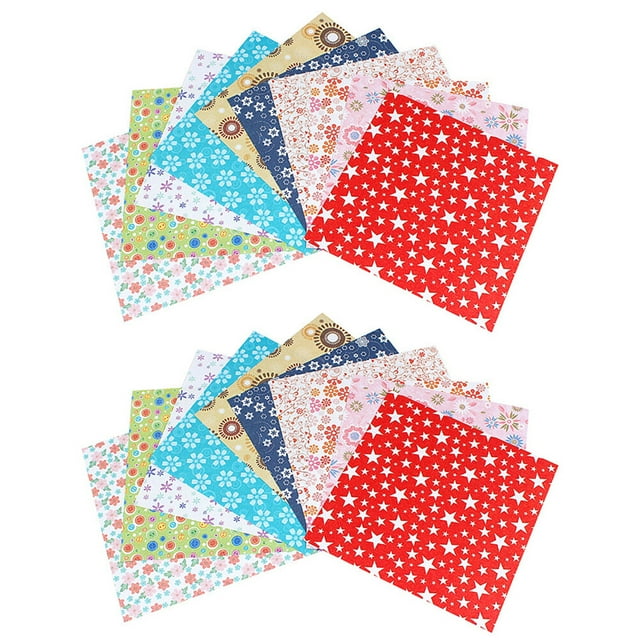 MasteelfCA 2 Packs/144 Sheets Printed Origami Single-sided Printed Color Paper Handicraft Papers DIY Printing Papers for Kids Girls (Spot Pattern)