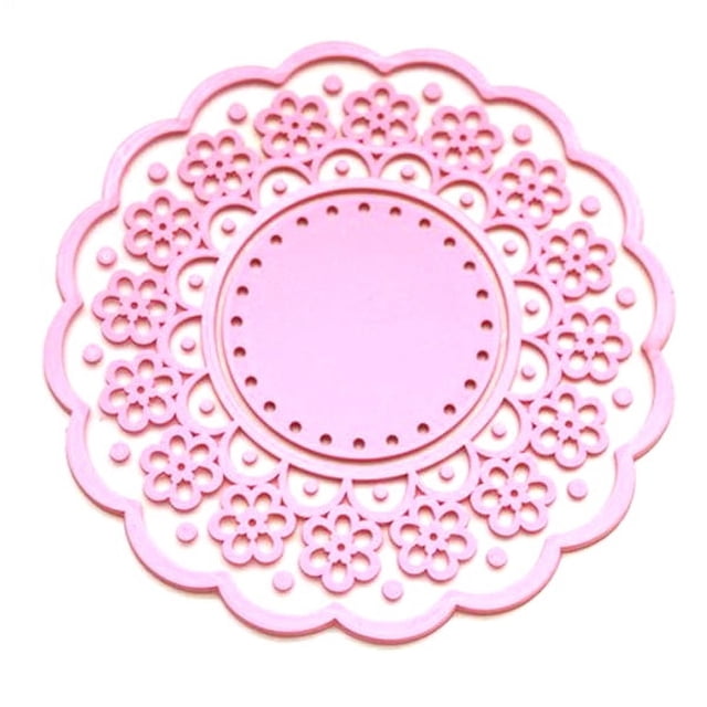 Shisuyan Coasters Cup Pad Mat Pink 4Pack 3.9In Non-Slip