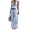 Blue, variant on Two Piece Sets for Women Striped Halter Backless Sleeveless Going Out Tops and Drawstring Wide Leg Pants Summer Beach Vacation Casual Resort Wear