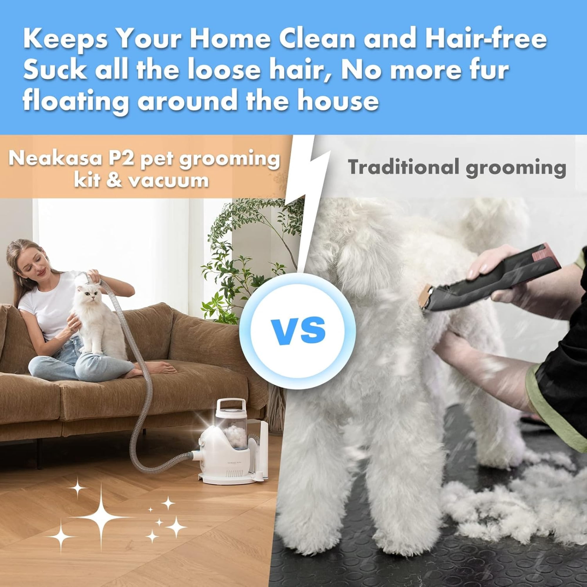 Neakasa P2 Pro 5-in-1 Dog Cat Grooming Kit with Vacuum