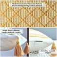 thumbnail image 2 of Boho Lumbar Pillow Cover with Tassels, 12x20 Inches (Set of 2), Mustard Yellow/Cream | Decorative Rectangular Cushion Covers for Living room Couch, Sofa, Chair | Farmhouse Woven Pillow Cases, 2 of 11