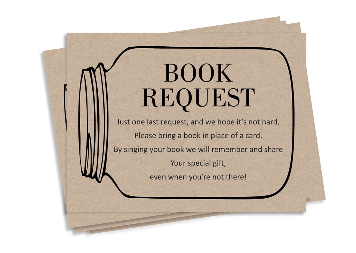 Inkdotpot 30 Kraft Books For Baby Shower Request Cards Bring A Book Instead Of A Card Gender Neutral Mason Jar Baby Shower Invitations Inserts Games