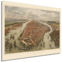 1865 New York City Map Print - NYC Vintage Map - New York City Map Wall Art - Map of New York City Poster - NYC Map Print