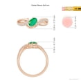 thumbnail image 4 of ANGARA Natural Solitaire Emerald Twisted Ribbon Ring with Pave Diamond Accents in 14K Rose Gold for Women (Size-6x4mm) | May Birthstone, Anniversary, Jewelry Gift for Women | Natural Emerald Ring, 4 of 9