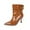 Brown, variant on Dasayo Ankle Women's Boots Wide Width Black Slouch Snip Toe High Heel Faux Leather Dressy Boots Womens Shoes 36