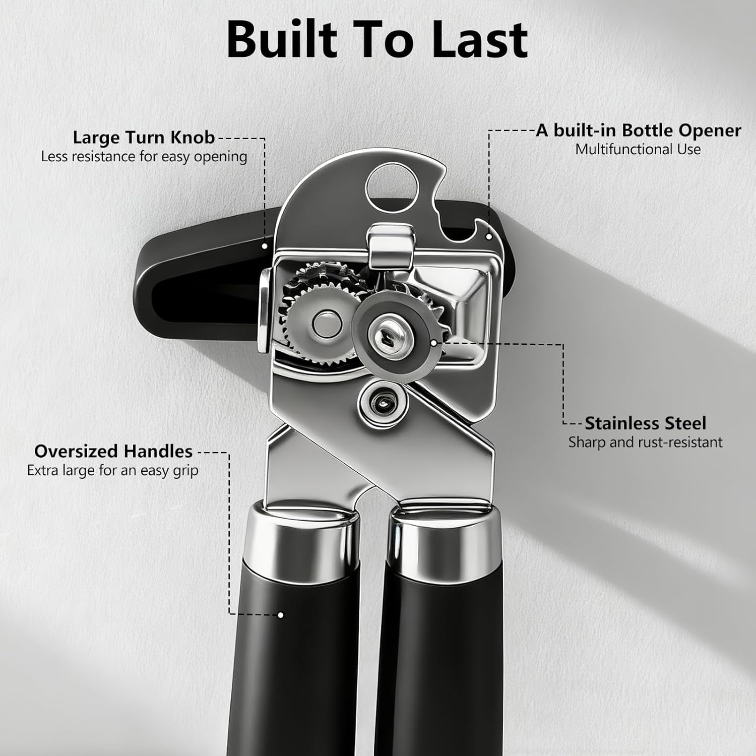 Magicorange 5PCS Stainless Steel Can Opener Set with 1 Bottle Opener 2 Vegetable Peeler 1 Heavy Duty Kitchen Scissors