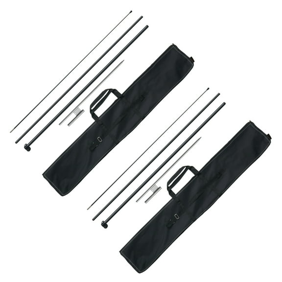 KFFKFF Feather Flag Pole Kit, 2-Pack 12.7 ft Swooper Poles for Outdoor Business Advertising, Includes Ground Stakes and Carrying Bag (Flag Not Included)