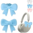 thumbnail image 3 of 2026 Silicone Bow Headphone Accessory, 2 Pack 3D Bows Decor for Headphones, Cute Earphone Decorations, Silicone Bows Coquettish Headphone Clip (Blue, 2 Pairs Each), 3 of 6