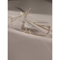 thumbnail image 4 of 1pc Men's Gold Metal Semi-Rimless Eyeglasses, Lightweight, Trendy, Sophisticated, Suitable For Daily Commute And Office Use, With Anti-Blue Light Panel Lens, 4 of 5