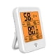 thumbnail image 3 of Termómetro higrómetro para interiores, monitor digital de temperatura y humedad con retroiluminación para invernadero, color blanco, 3 of 15