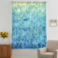 thumbnail image 3 of Turquoise Blue Teal Sheer Curtains 96 Inches Long, Chic Stained Glass Texture Aesthetic Light Filering Curtains, Privacy Drapes Simi Floor to Veiling Curtain for Living Room Bedroom Window Treatment, 3 of 9