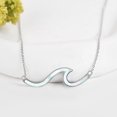 thumbnail image 4 of Wave Necklace 925 Sterling Silver Ocean Wave Pendant Necklace Ocean Jewelry Beach Gifts for Women Gifts, 4 of 6