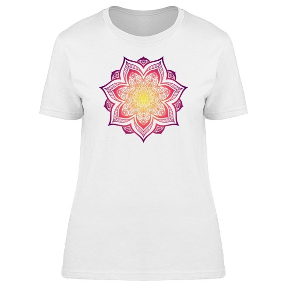 Beautiful Sunset Floral Mandala Tee Women's -Image by Shutterstock