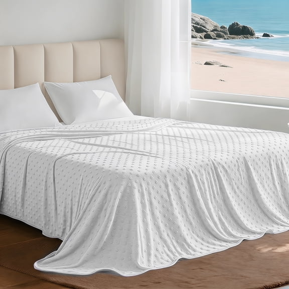 Cooling Blanket, Ultra-Soft Skin-Friendly Cooling Bed Blanket, Breathable Lightweight Blanket for Sensitive Skin Gray Throw