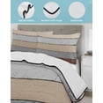 thumbnail image 4 of Quilts Twin Size, Brown Wooden Soft Comforter Bedding Set for Bed, Grey Stripe Gradient Country Rustic Grain Lightweight Quilted Bedspread with Pillow Cover(2 Pieces) for All Season, 68x86 Inch, 4 of 6